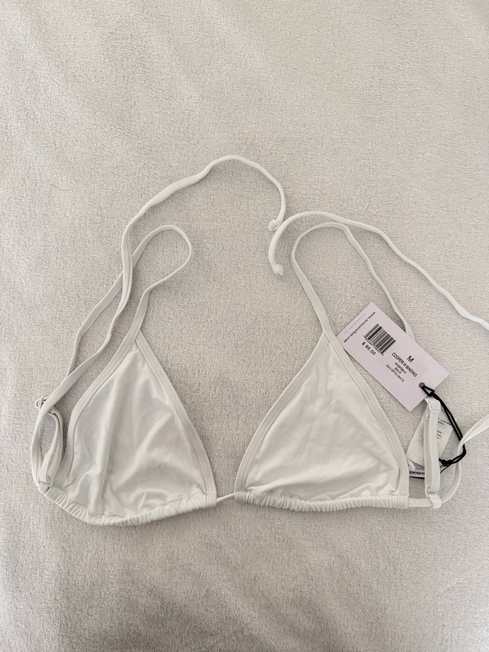 NWT- Weworewhat Optic White Cooper BikiniTop- M
